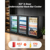 VEVOR Back Bar Cooler, 11.4 Cu.Ft Commercial Beverage Refrigerator with 3 Glass Door, Large Under Counter Fridge w/ LED Lighting, Shelf, Low-E Glass Display Cooler for Store, Lobby, Restaurant, Pub