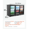VEVOR Back Bar Cooler, 11.4 Cu.Ft Commercial Beverage Refrigerator, 3 Sliding Glass Doors, Fan Cooling Under Counter Beer Fridge w/ LED Lighting, Shelves, Low-E Glass Display for Drinks, Bar, Store