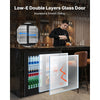 VEVOR Back Bar Cooler, 7.4 Cu. Ft Commercial Beverage Refrigerator, Under Counter Bar Fridge with 2 Sliding Doors, LED Lighting, Adjustable Shelves, Low-E Glass Display Cooler for Beer, Wine, Drink