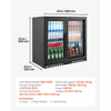 VEVOR Back Bar Cooler, 7.4 Cu. Ft Commercial Beverage Refrigerator, Under Counter Bar Fridge with 2 Sliding Doors, LED Lighting, Adjustable Shelves, Low-E Glass Display Cooler for Beer, Wine, Drink