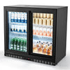 VEVOR Back Bar Cooler, 7.4 Cu. Ft Commercial Beverage Refrigerator, Under Counter Bar Fridge with 2 Sliding Doors, LED Lighting, Adjustable Shelves, Low-E Glass Display Cooler for Beer, Wine, Drink