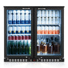 VEVOR Back Bar Cooler, 7.4 Cu. Ft Commercial Beverage Refrigerator, Under Counter Bar Fridge with 2 Glass Doors, LED Lighting, Shelves, Low-E Glass Display Cooler for Beer, Soda, Wine, Drinks