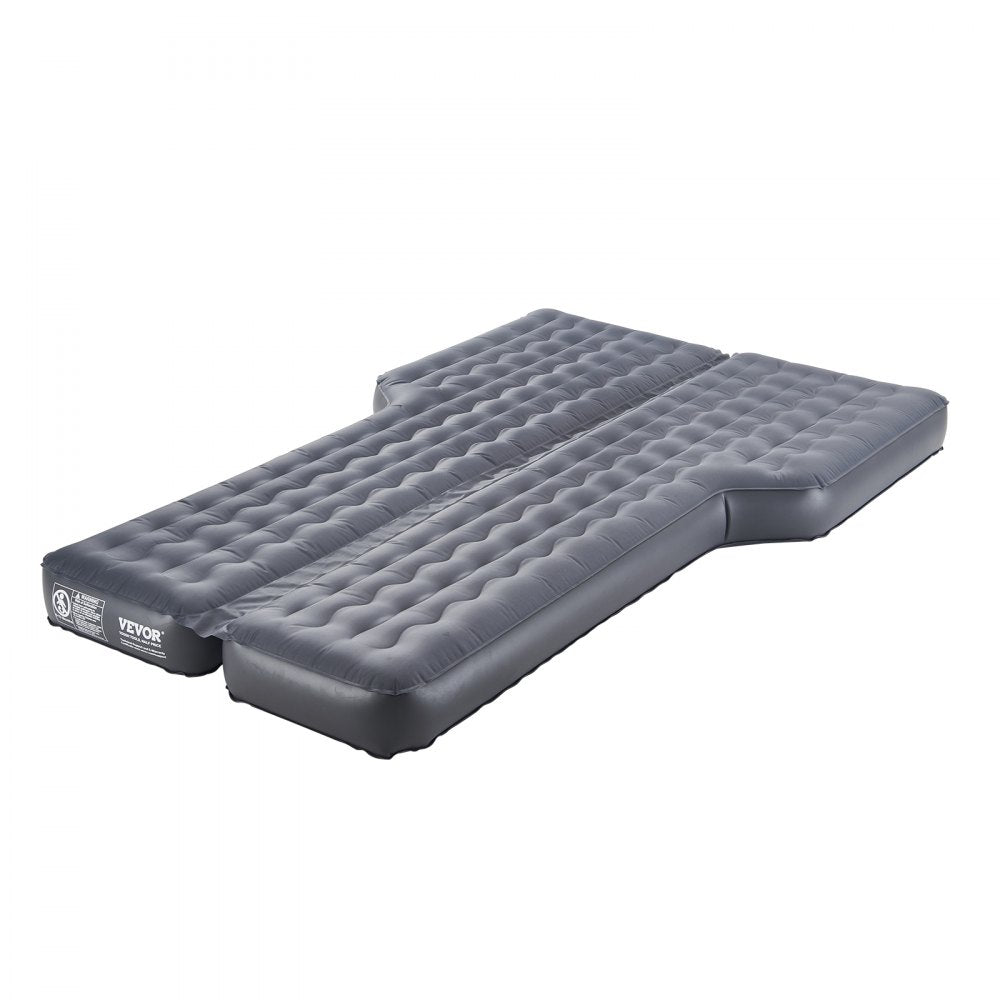 VEVOR Car Air Mattress, Inflatable Car Camping Mattress, Oxford Thickened Travel Beds, Comfortable and Durable Portable Sleeping Pad with Air Pump, Nozzle, Carry Bag, Fits Most SUV MPV Sedan, Gray