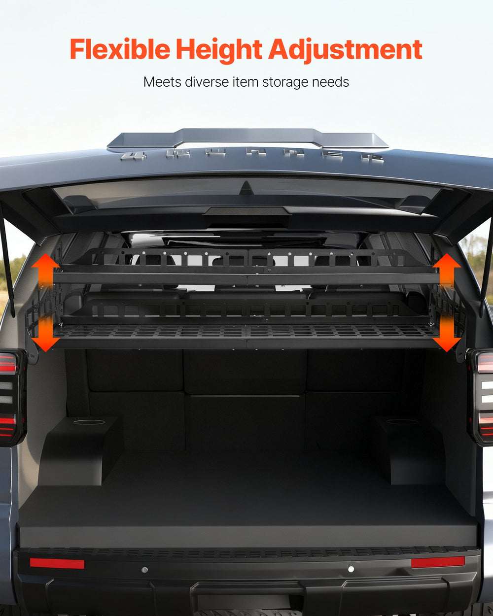 VEVOR Rear Trunk Cargo Rack flexible height adjustment - feature graphic