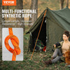 VEVOR Dual Twisted Polyester Cord, 1/2 inch by 120 feet, 48-Strand, 8000 LBS Tensile Strength, Multi-Use Outdoor Rope for Arborist Activities, Hiking, Swinging, Rappelling, and Rescue, Or