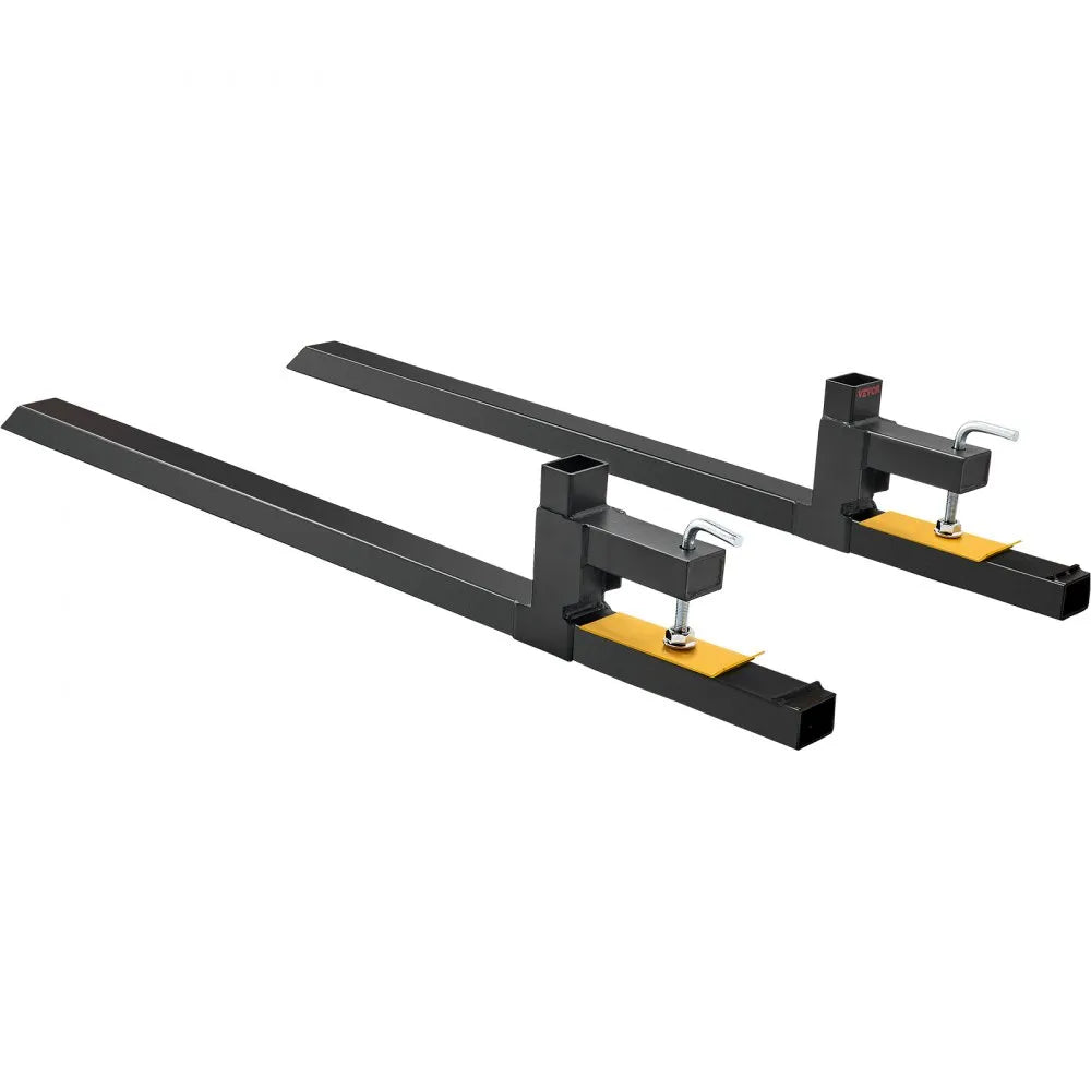 VEVOR Clamp on Pallet Forks, 2000 lbs Capacity Pallet Forks, 60" Tractor Bucket Forks, Heavy Duty Front Loader Attachment for Loader Bucket, Tractor, Skid Steer, Tractor Forks for Agriculture and Farm