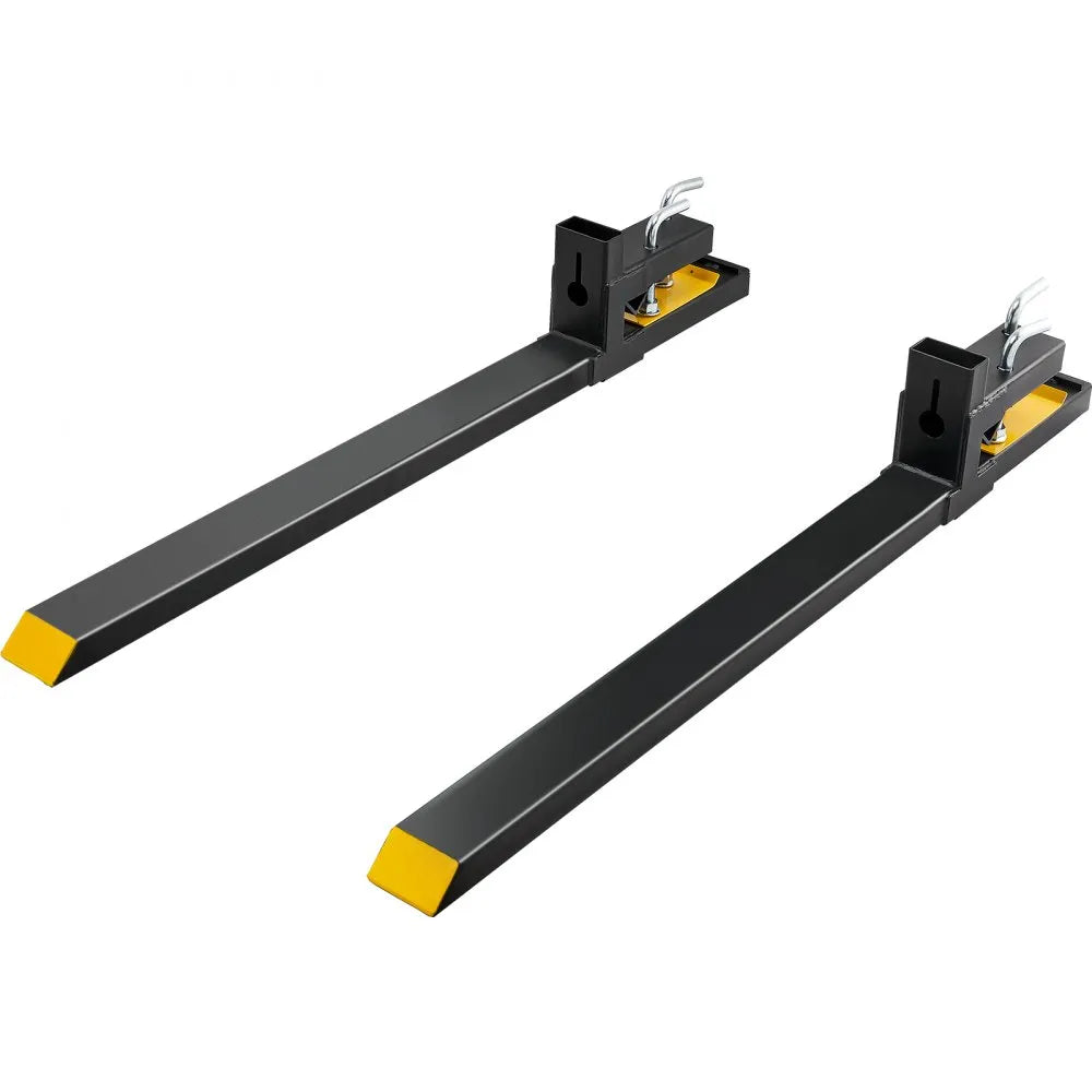 VEVOR Pallet Forks, 4000 lbs Capacity clamp on Pallet Forks, 60" Tractor Bucket Forks, Heavy Duty Front Loader Attachment for Tractor, Loader Bucket, Skid Steer, Tractor Forks for Agriculture and Farm