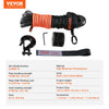 VEVOR Synthetic Winch Rope, 1/4 Inch x 50 Feet 10,000 lbs Synthetic Winch Line Cable Rope with Protective Sleeve + Stopper + Forged Winch Hook + Pull Strap, Fit for ATV, UTV, Small Vehicle, Pickup