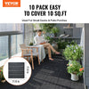 VEVOR Interlocking Deck Tiles, 10 Pack,12"x12" 10 sq. ft Plastic Waterproof Outdoor Flooring All Weather Use, Patio Floor Decking Covering Tiles for Porch Poolside Balcony Backyard, Dark Grey