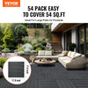 VEVOR Interlocking Deck Tiles, 54 Pack,12"x12" 54 sq. ft Plastic Waterproof Outdoor Flooring All Weather Use, Patio Floor Decking Covering Tiles for Porch Poolside Balcony Backyard, Dark Grey