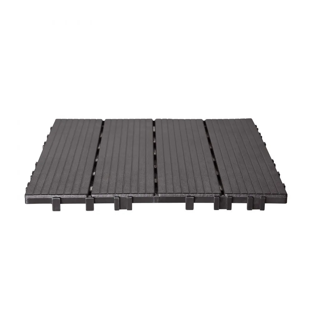 VEVOR Interlocking Deck Tiles, 36 Pack,11.6"x11.6" 36 sq. ft Plastic Waterproof Outdoor Flooring All Weather Use, Patio Floor Decking Covering Tiles for Porch Poolside Balcony Backyard, Dark Brown