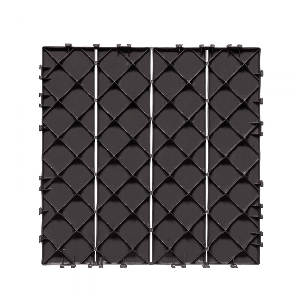 VEVOR Interlocking Deck Tiles, 36 Pack,11.6"x11.6" 36 sq. ft Plastic Waterproof Outdoor Flooring All Weather Use, Patio Floor Decking Covering Tiles for Porch Poolside Balcony Backyard, Dark Brown