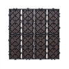 VEVOR Interlocking Deck Tiles Plastic Wood, 10 Pack,12"x12" 10 sq. ft Waterproof Outdoor Flooring All Weather Use, Patio Floor Decking Covering Tiles for Porch Poolside Balcony Backyard, Dark Brown