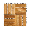VEVOR Interlocking Deck Tiles Solid Wood, 10 Pack,12"x12" Waterproof Camphor Pine Wood Flooring All Weather Use, Patio Floor Decking Covering Tiles for Porch Poolside Balcony Backyard, (Wooden)
