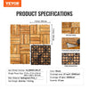 VEVOR Interlocking Deck Tiles Solid Wood, 27 Pack,12"x12" Waterproof Camphor Pine Wood Flooring All Weather Use, Patio Floor Decking Covering Tiles for Porch Poolside Balcony Backyard, (Wooden)