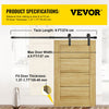 VEVOR Sliding Barn Door Hardware Kit, 9FT Barn Door Kit, 330LBS Load-Bearing Double Barn Door Hardware Kit, Carbon Steel Barn Door Track, Darn Door for 1.37-1.77\" Thickness & 4.5FT Wide Door Panel