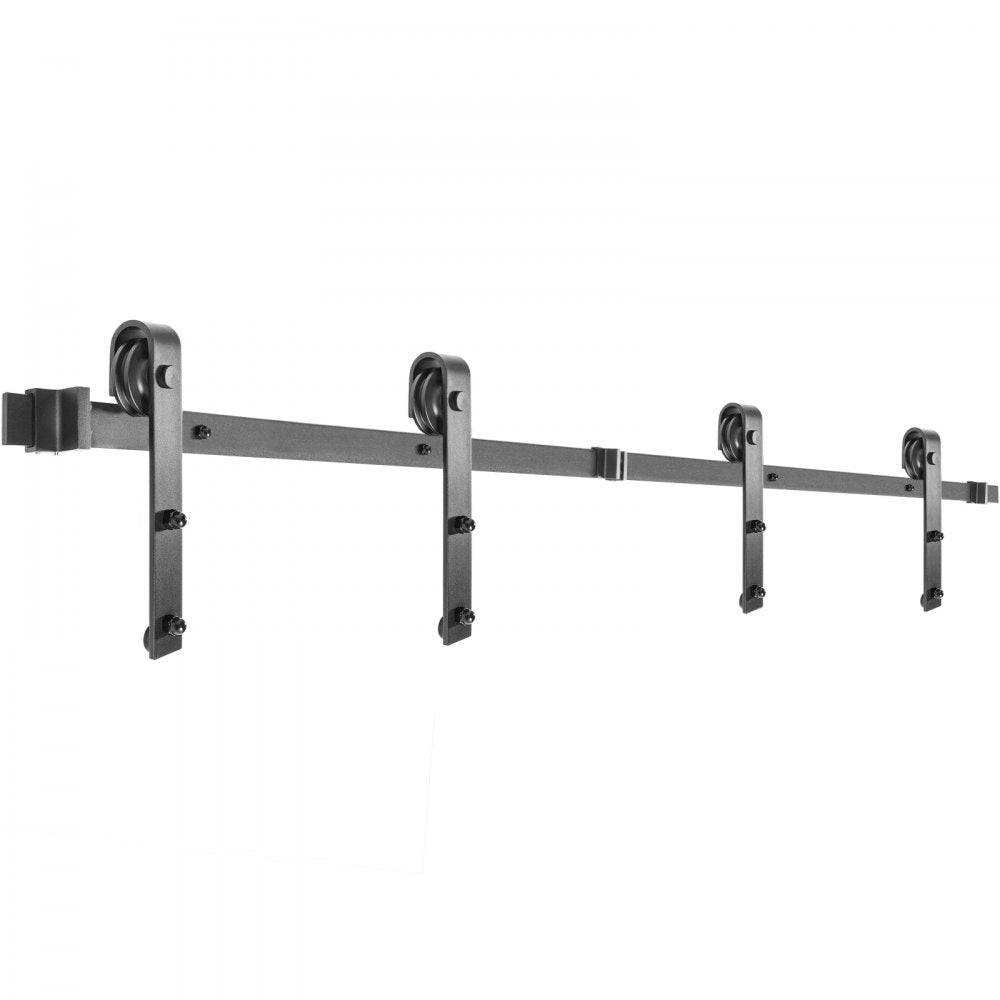VEVOR Sliding Barn Door Hardware Kit, 9FT Barn Door Kit, 330LBS Load-Bearing Double Barn Door Hardware Kit, Carbon Steel Barn Door Track, Darn Door for 1.37-1.77\" Thickness & 4.5FT Wide Door Panel