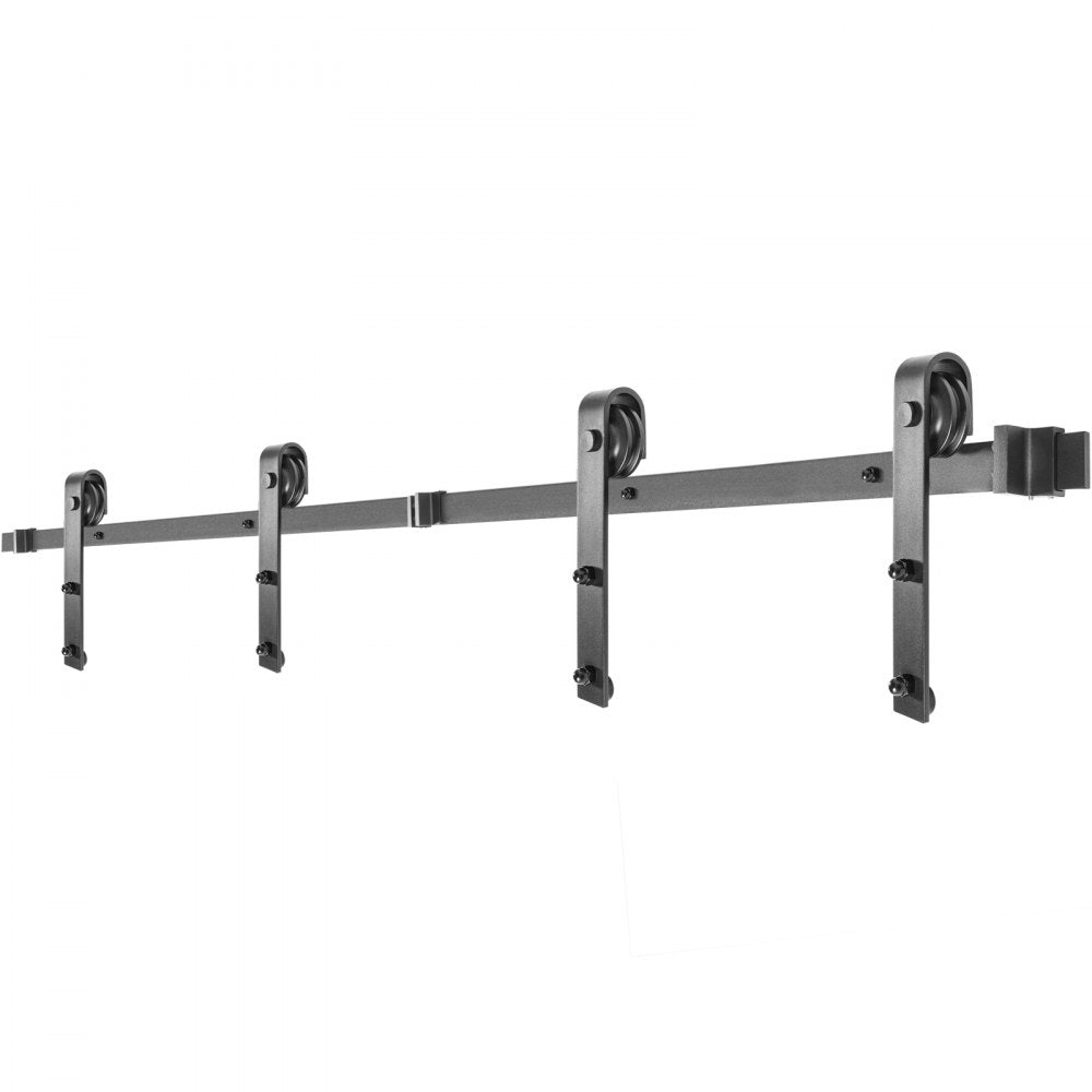 VEVOR Sliding Barn Door Hardware Kit, 9FT Barn Door Kit, 330LBS Load-Bearing Double Barn Door Hardware Kit, Carbon Steel Barn Door Track, Darn Door for 1.37-1.77\" Thickness & 4.5FT Wide Door Panel