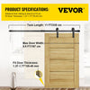 VEVOR Sliding Barn Door Hardware Kit, 11FT Barn Door Kit, 330LBS Load-Bearing Double Barn Door Hardware Kit, Carbon Steel Barn Door Track, Darn Door for 1.37-1.77\" Thickness & 5.5FT Wide Door Panel