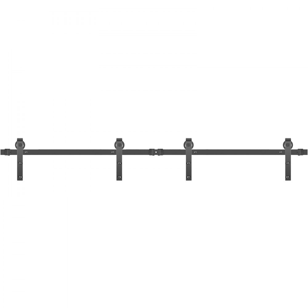 VEVOR Sliding Barn Door Hardware Kit, 11FT Barn Door Kit, 330LBS Load-Bearing Double Barn Door Hardware Kit, Carbon Steel Barn Door Track, Darn Door for 1.37-1.77\" Thickness & 5.5FT Wide Door Panel