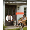 VEVOR Dog Door for Sliding Glass Door, 75 7/8 to 80 11/16 in Adjustable Height, Aluminum Alloy Frame with Rotating Hinges, Lock Design, 13 5/8 x 23 5/8 in Flap, Sliding Glass Pet Door for Renters