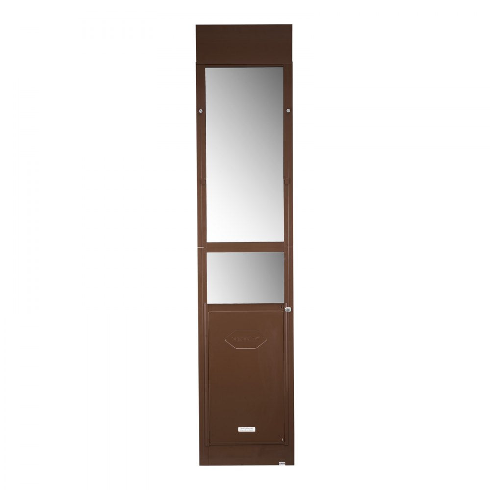 VEVOR Dog Door for Sliding Glass Door, 75 7/8 to 80 11/16 in Adjustable Height, Aluminum Alloy Frame with Rotating Hinges, Lock Design, 13 5/8 x 23 5/8 in Flap, Sliding Glass Pet Door for Renters