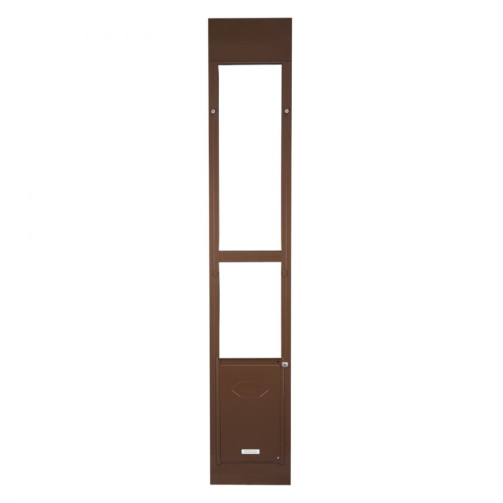 VEVOR Dog Door for Sliding Glass Door, 75 7/8 to 80 11/16 in Adjustable Height, Aluminum Alloy Frame with Rotating Hinges, Lock Design, 10 1/4 x 16 1/4 in Flap, Sliding Glass Pet Door for Renters