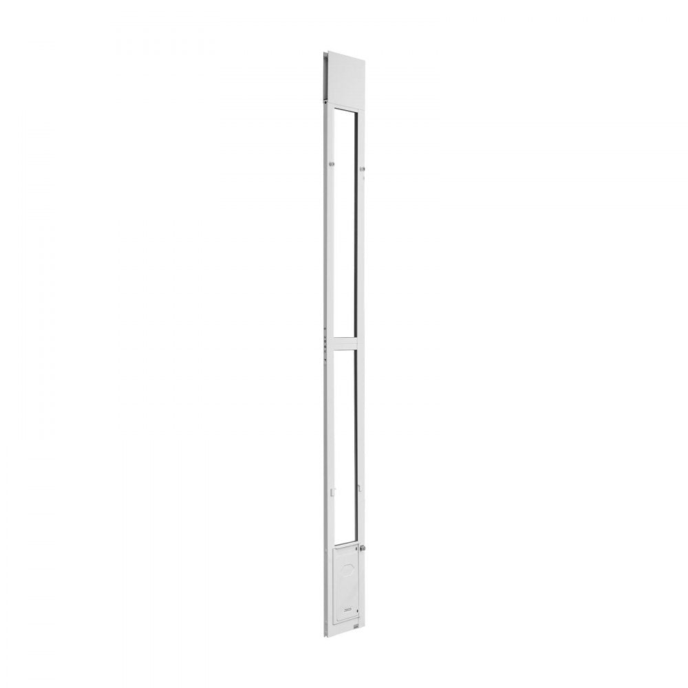 VEVOR Dog Door for Sliding Glass Door, 75 7/8" to 80 11/16" Adjustable Height, Aluminum Alloy Frame with Flap and Rotating Hinge, Lock Design, for Small-Sized Dogs, Sliding Glass Pet Doors for Renters