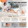 VEVOR Chaise Lounge Chair, 400 lbs Weight Capacity, 6 Positions Adjustable Patio Lounge Chair, Outdoor HDPE Lounge Chair with Backrest & Cup Holder, for Pool Poolside Deck Backyard Lawn, White