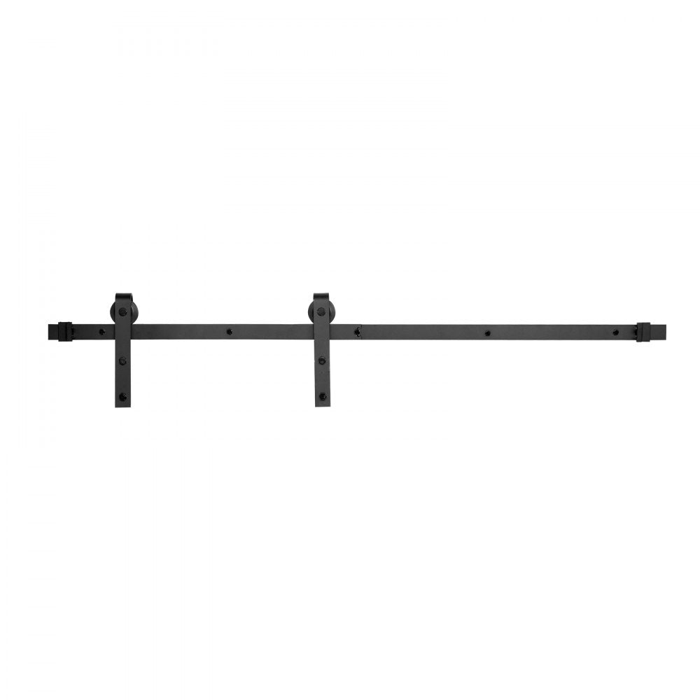 VEVOR 5FT Sliding Barn Door Hardware Kit, 330 LBS Weight Capacity, Compatible with 30 Inches Max Width & 1-3/8 to 1-3/4 Inches Thickness Single Sliding Barn Door, Durable Track & J-shape Roller,Black