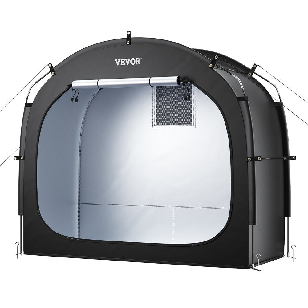 VEVOR Bike Storage Tent, 1 to 2 Bikes, Outdoor Spacious Bike Storage Tent with Ventilated Window, Waterproof Easy-to-Install Bike Tent with High Strength Fiberglass & Dual Zippers, Fit for Bicycle