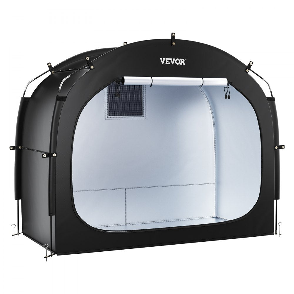 VEVOR Bike Storage Tent, 3 to 4 Bikes, Outdoor Spacious Bike Storage Tent with Ventilated Window, Waterproof Easy-to-Install Bike Tent with High Strength Fiberglass & Dual Zippers, Fit for Bicycle