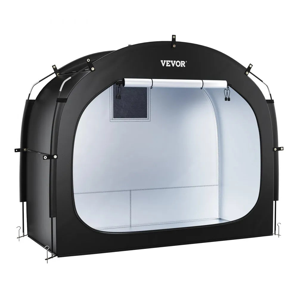 VEVOR Bike Storage Tent, 4 to 5 Bikes, Outdoor Spacious Bike Storage Tent with Ventilated Window, Waterproof Easy-to-Install Bike Tent with High Strength Fiberglass & Dual Zippers, Fit for Bicycle