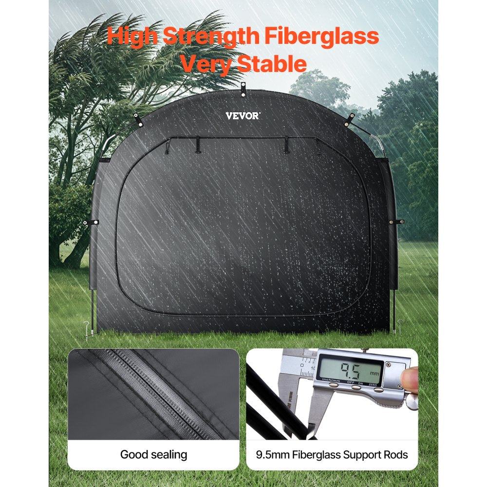 VEVOR Bike Storage Tent, 5 Bikes, Outdoor Spacious Bike Storage Tent with Ventilated Window, Waterproof Easy-to-Install Bike Tent with High Strength Fiberglass & Dual Zippers, Fit for Bicycle