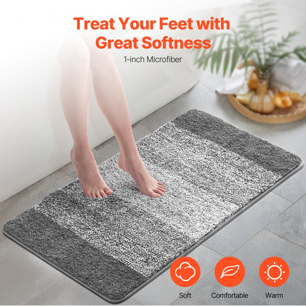 VEVOR Bathroom Rugs 36"x24" Bath Mat, Super Absorbent and Soft Microfiber Bathroom Mat with Non-Slip TPE Backing, Machine Washable and Quick Dry Bath Rugs, Bath Mats for Bathroom, Tub and Shower Floor