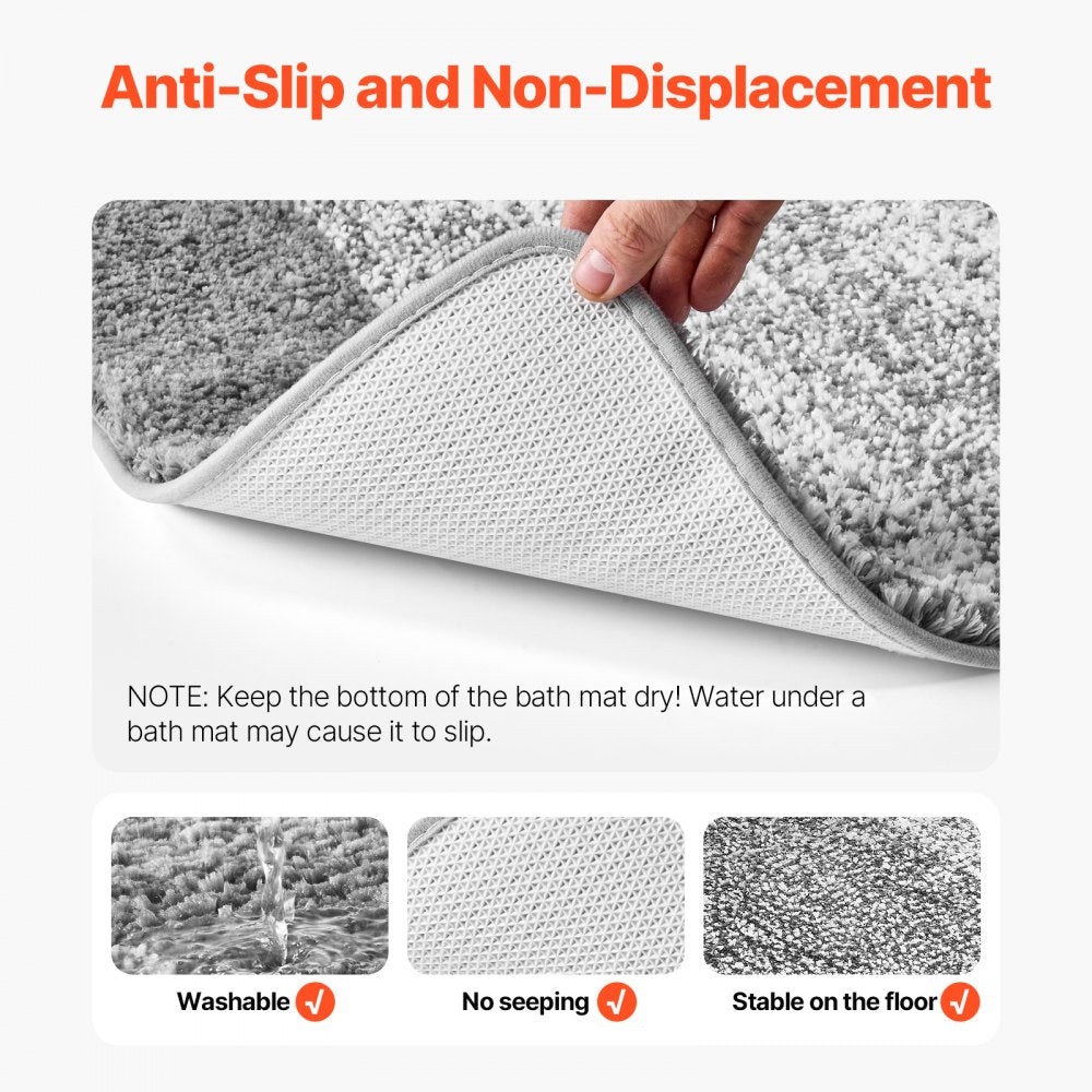 VEVOR Bathroom Rugs 36"x24" Bath Mat, Super Absorbent and Soft Microfiber Bathroom Mat with Non-Slip TPE Backing, Machine Washable and Quick Dry Bath Rugs, Bath Mats for Bathroom, Tub and Shower Floor