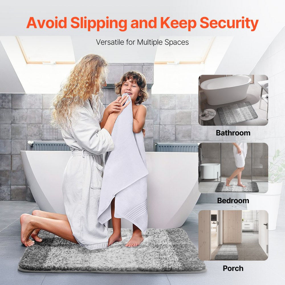 VEVOR Bathroom Rugs 36"x24" Bath Mat, Super Absorbent and Soft Microfiber Bathroom Mat with Non-Slip TPE Backing, Machine Washable and Quick Dry Bath Rugs, Bath Mats for Bathroom, Tub and Shower Floor