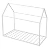 VEVOR Twin Size House Bed Frame, Metal Kids Floor Bed Frame with Roof, Heavy Duty Steel Slats Support, House Shape Bedframe for Girls and Boys, No Box Spring Needed, Easy Assembly, White