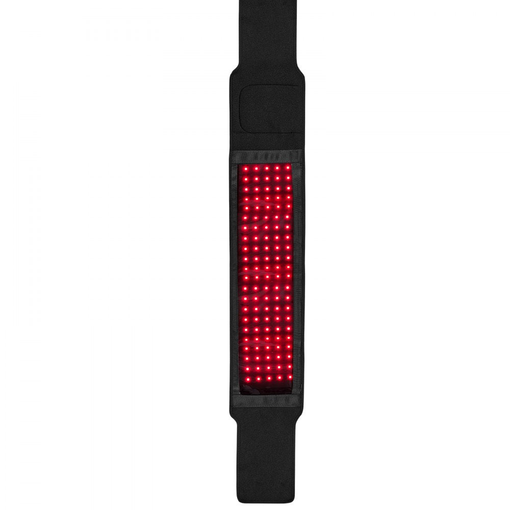 VEVOR Red Light Therapy for Waist, 660nm & 850nm Red Light Therapy Wrap Belt with Timer, 105 LEDs, 3-Level Vibration & 3 Intensities, Cordless Light Therapy Pad Device for Shoulder Knee Pain Relief