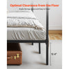 VEVOR King Size Canopy Bed Frame, Metal Canopy Bed with Charging Station and Four Posters Design, Heavy Duty Steel Slats Support, Underbed Storage Space, No Box Spring Needed, Easy Assembly, Black