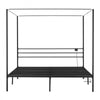 VEVOR King Size Canopy Bed Frame, Metal Canopy Bed with Charging Station and Four Posters Design, Heavy Duty Steel Slats Support, Underbed Storage Space, No Box Spring Needed, Easy Assembly, Black