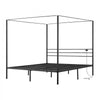 VEVOR King Size Canopy Bed Frame, Metal Canopy Bed with Charging Station and Four Posters Design, Heavy Duty Steel Slats Support, Underbed Storage Space, No Box Spring Needed, Easy Assembly, Black