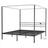 VEVOR King Size Canopy Bed Frame, Metal Canopy Bed with Charging Station and Four Posters Design, Heavy Duty Steel Slats Support, Underbed Storage Space, No Box Spring Needed, Easy Assembly, Black