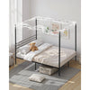 VEVOR Queen Size Canopy Bed Frame, Metal Canopy Bed with Four Posters Design, Heavy Duty Steel Slats Support, Underbed Storage Space, No Box Spring Needed, Easy Assembly, Black