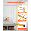 VEVOR Full Size Canopy Bed Frame, Metal Canopy Bed with Minimalist Headboard & Four Posters Design, Heavy Duty Steel Slats Support, Underbed Storage Space, No Box Spring Needed, Easy Assembly, Gold