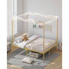 VEVOR Full Size Canopy Bed Frame, Metal Canopy Bed with Minimalist Headboard & Four Posters Design, Heavy Duty Steel Slats Support, Underbed Storage Space, No Box Spring Needed, Easy Assembly, Gold