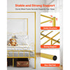 VEVOR Queen Size Canopy Bed Frame, Metal Canopy Bed with Minimalist Headboard & Four Posters Design, Heavy Duty Steel Slats Support, Underbed Storage Space, No Box Spring Needed, Easy Assembly, Gold