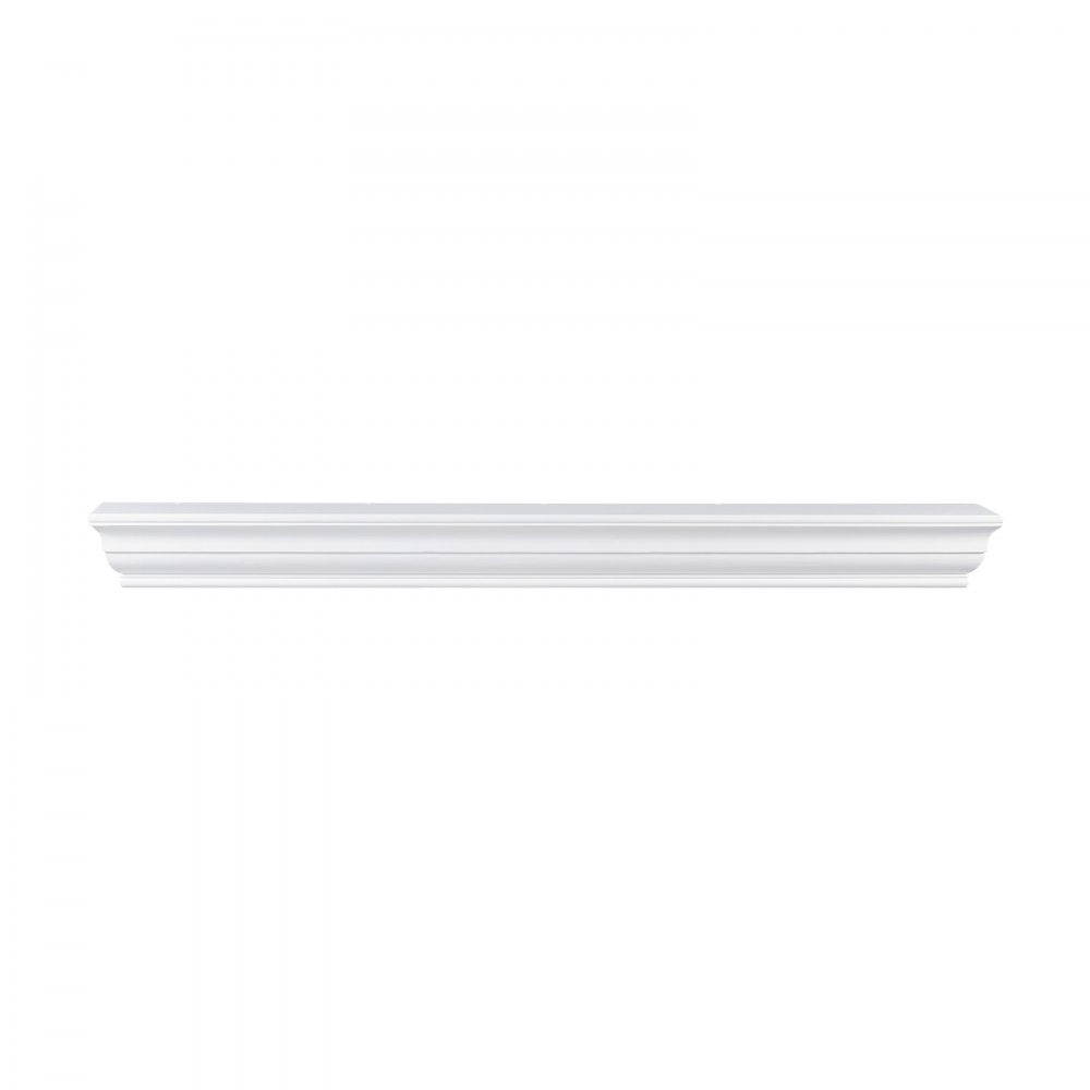 VEVOR Fireplace Mantel, 72" x 8" x 5", 50 lbs Weight Capacity, Natural Wood Mantel for Over Fireplace, Wall Mounted Floating Farmhouse Shelf, Handcrafted Wood Fireplace Mantel for Wall Decor, White