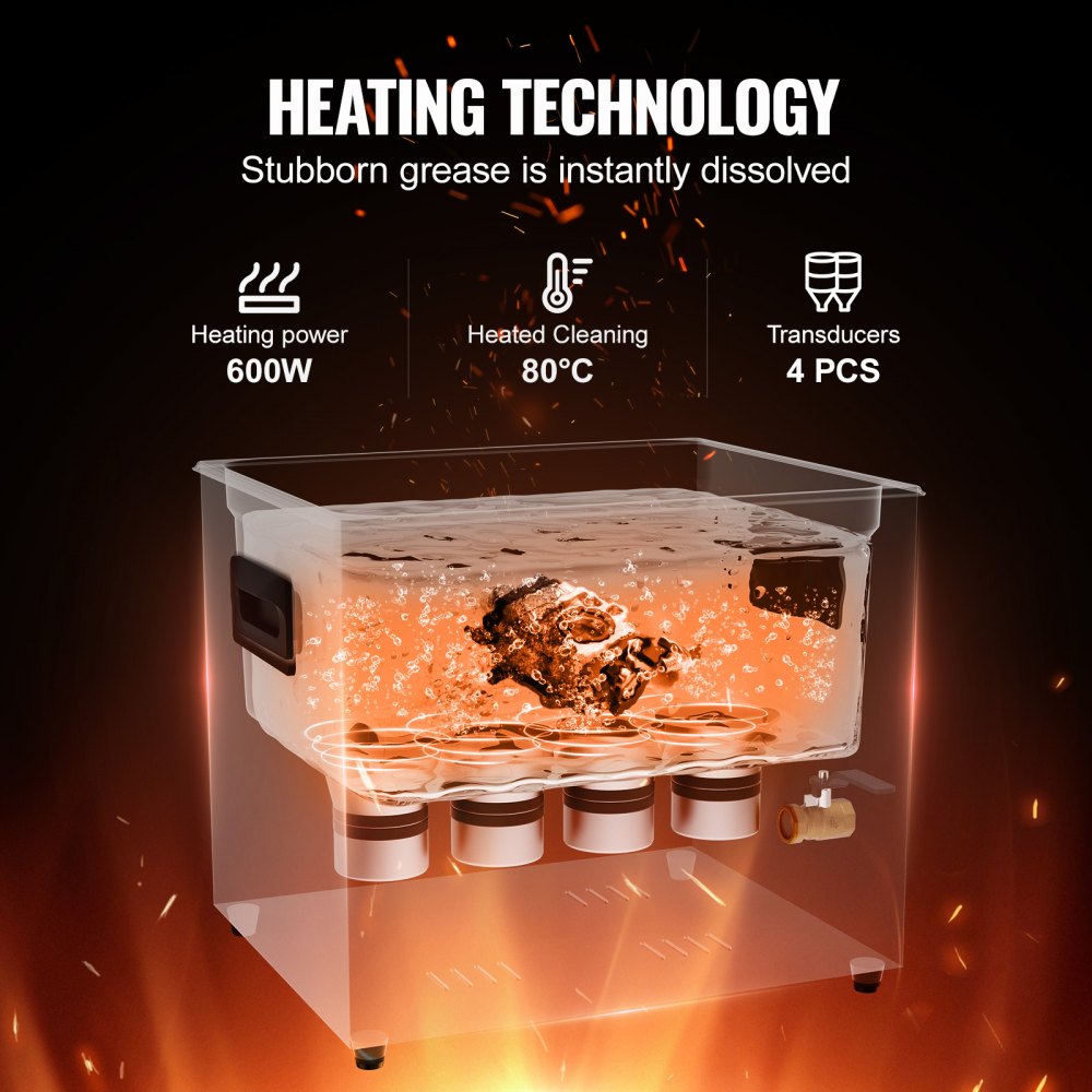 VEVOR 10L Ultra Sonic Cleaner, 240W Digital Ultrasonic Cleaning Machine with Gentle Mode & Upgraded Degassing, 40kHz Industrial Ultrasound Cleaner with Heater & Timer for Retainer, Jewelry, Tools