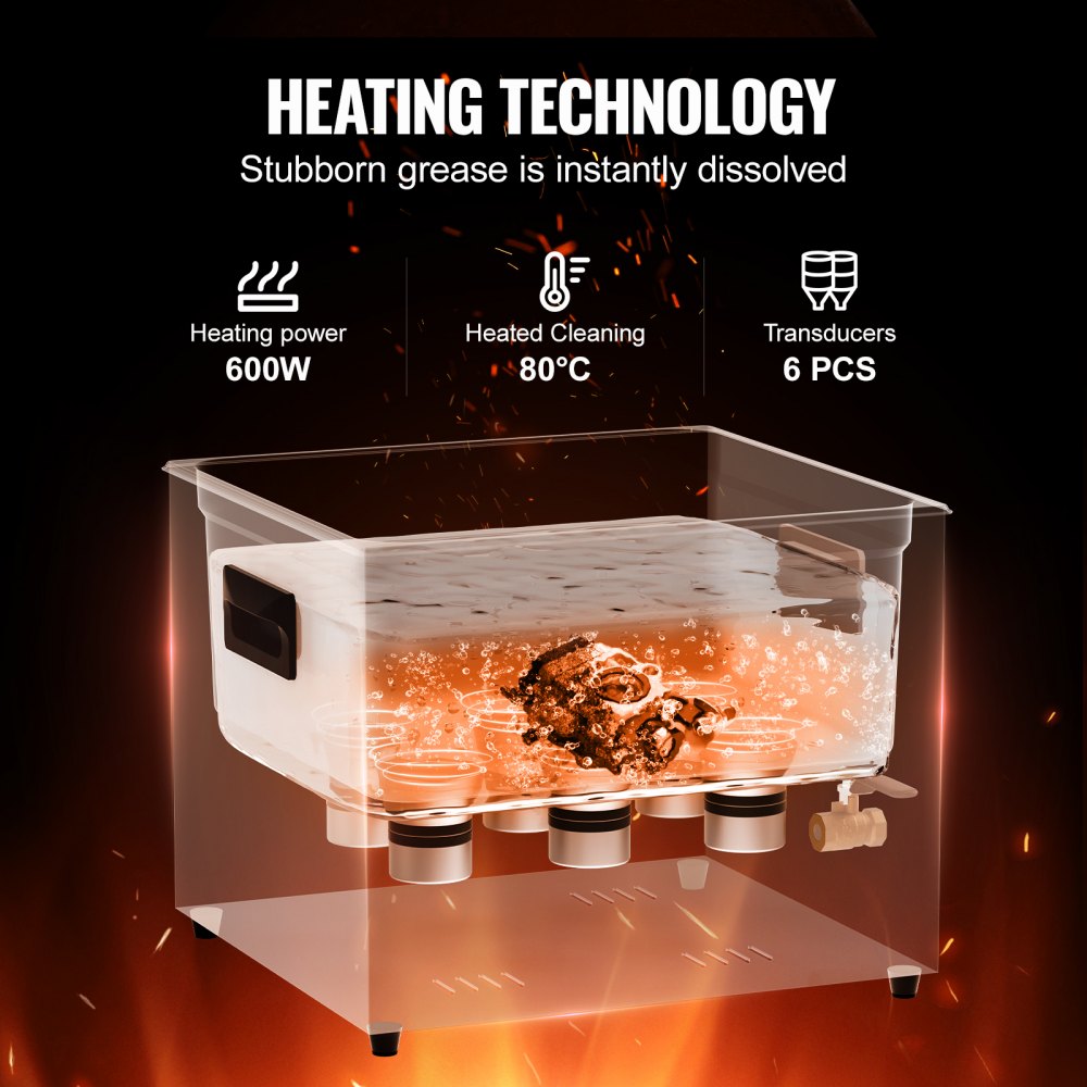 VEVOR 15L Ultra Sonic Cleaner, 360W Digital Ultrasonic Cleaning Machine with Gentle Mode & Upgraded Degassing, 40kHz Industrial Ultrasound Cleaner with Heater & Timer for Retainer, Jewelry, Tools